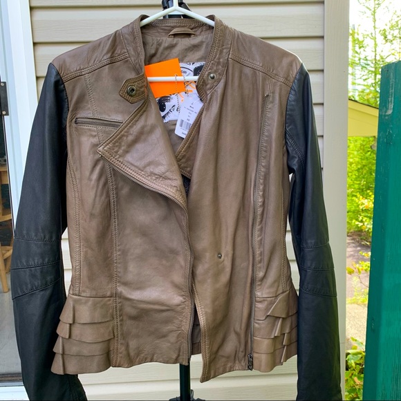 NWT BLINK Brown/Black Leather Jacket - Picture 4 of 6